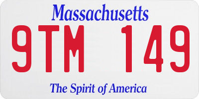 MA license plate 9TM149
