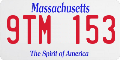 MA license plate 9TM153