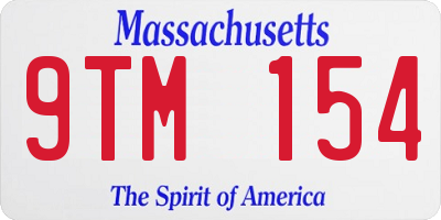 MA license plate 9TM154