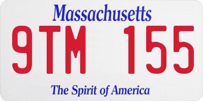 MA license plate 9TM155