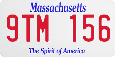 MA license plate 9TM156
