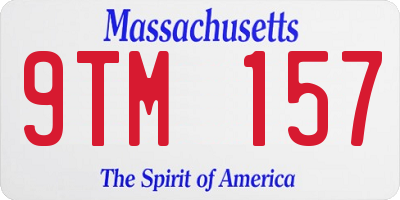 MA license plate 9TM157