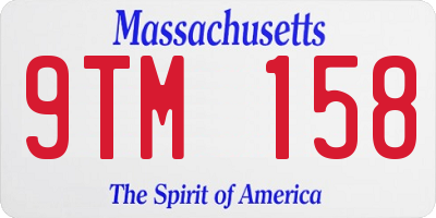 MA license plate 9TM158