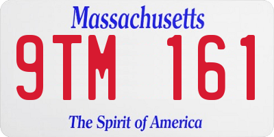 MA license plate 9TM161