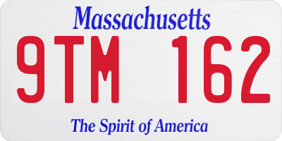 MA license plate 9TM162