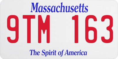 MA license plate 9TM163