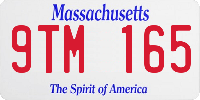 MA license plate 9TM165