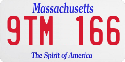 MA license plate 9TM166