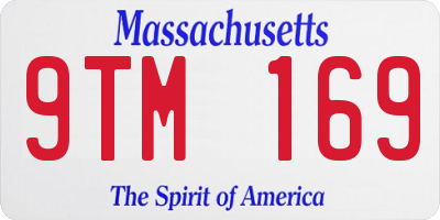 MA license plate 9TM169
