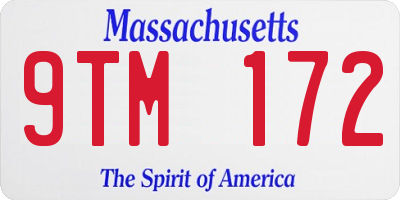 MA license plate 9TM172