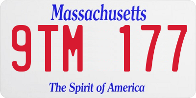 MA license plate 9TM177