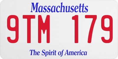 MA license plate 9TM179