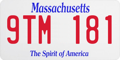 MA license plate 9TM181