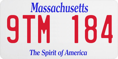MA license plate 9TM184