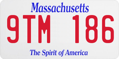 MA license plate 9TM186