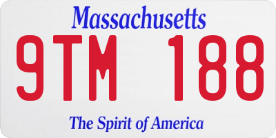 MA license plate 9TM188