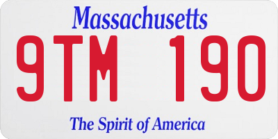 MA license plate 9TM190