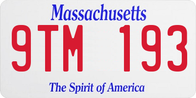 MA license plate 9TM193
