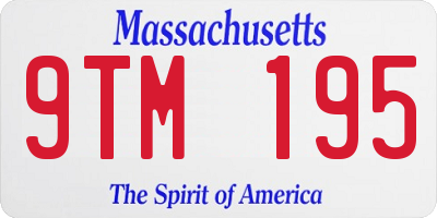 MA license plate 9TM195
