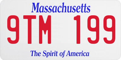 MA license plate 9TM199