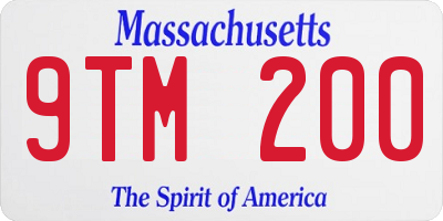 MA license plate 9TM200