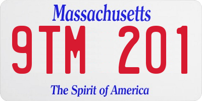 MA license plate 9TM201