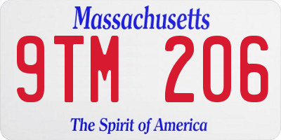 MA license plate 9TM206