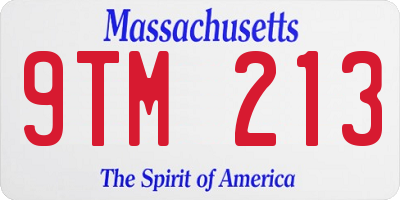 MA license plate 9TM213
