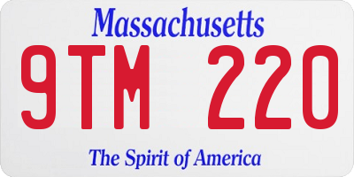 MA license plate 9TM220