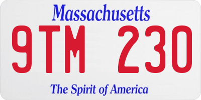 MA license plate 9TM230