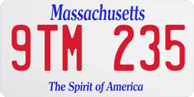 MA license plate 9TM235