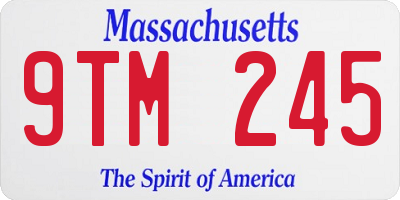 MA license plate 9TM245