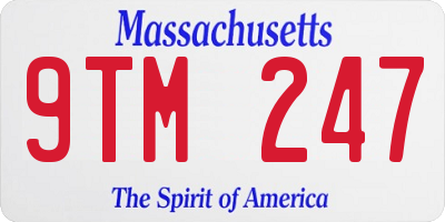 MA license plate 9TM247