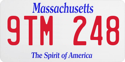 MA license plate 9TM248