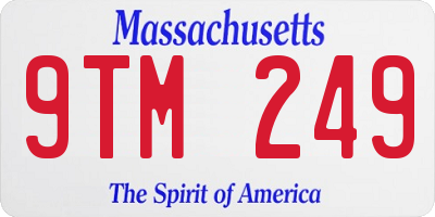 MA license plate 9TM249