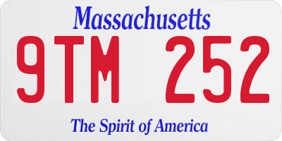 MA license plate 9TM252