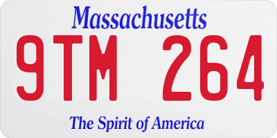 MA license plate 9TM264