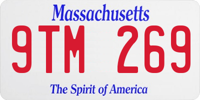MA license plate 9TM269
