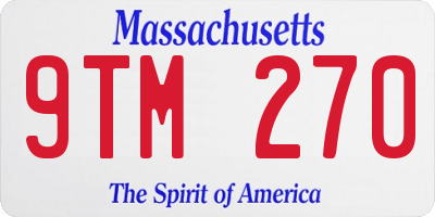 MA license plate 9TM270