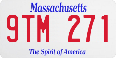 MA license plate 9TM271