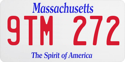 MA license plate 9TM272