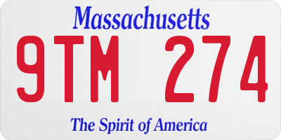 MA license plate 9TM274