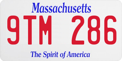MA license plate 9TM286