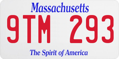 MA license plate 9TM293