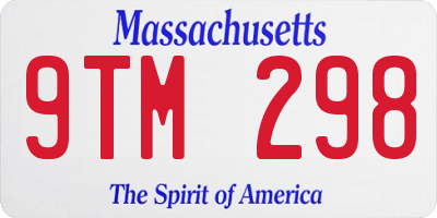 MA license plate 9TM298