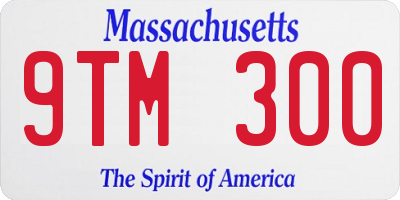 MA license plate 9TM300