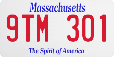 MA license plate 9TM301