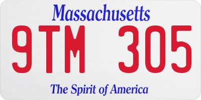 MA license plate 9TM305