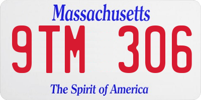 MA license plate 9TM306