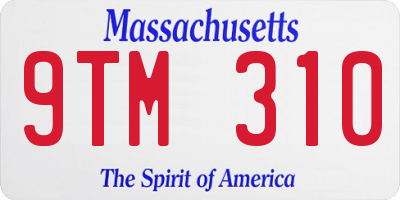 MA license plate 9TM310
